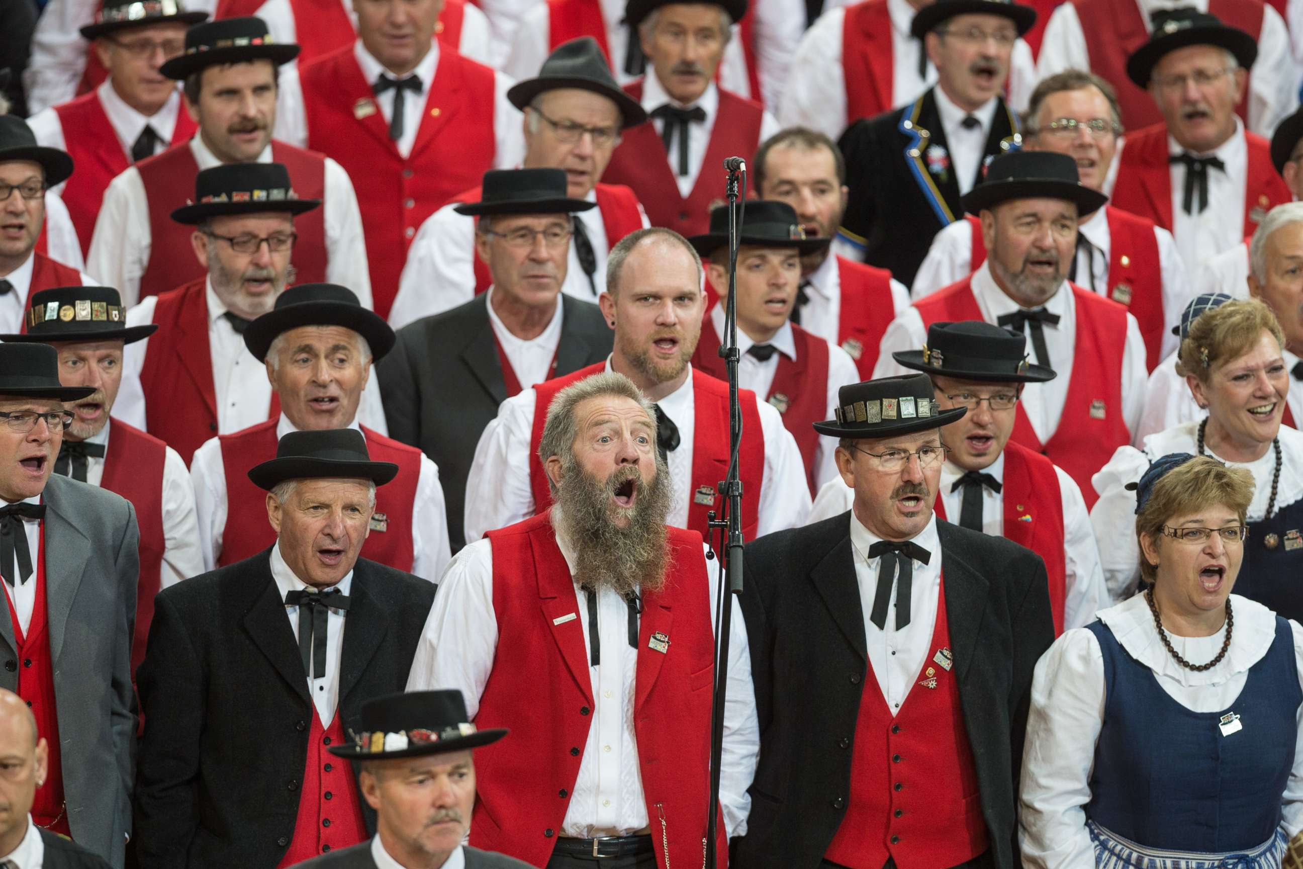 PHOTO: A yodel chorus performs at theyodel meeting in Davos, Switzerland, July 6, 2014.