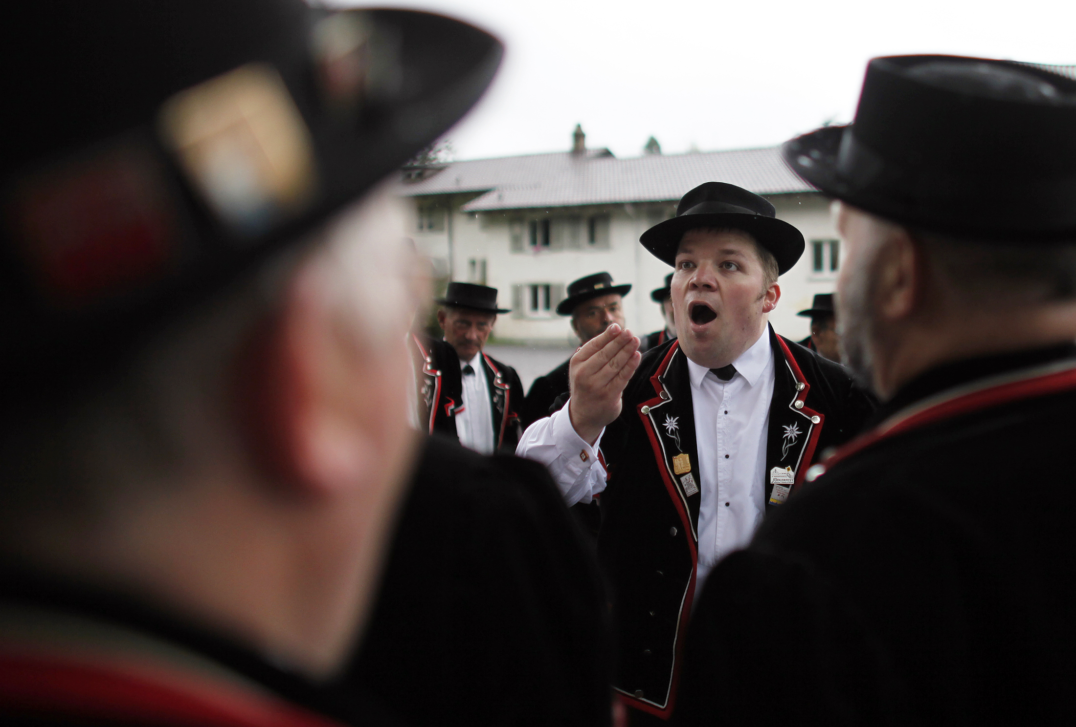 PHOTO: Yodelers dressed in traditional Swiss costumes perform at the 28th Federal Yodelling Festival in Interlaken, Switzerland, June 18, 2011.