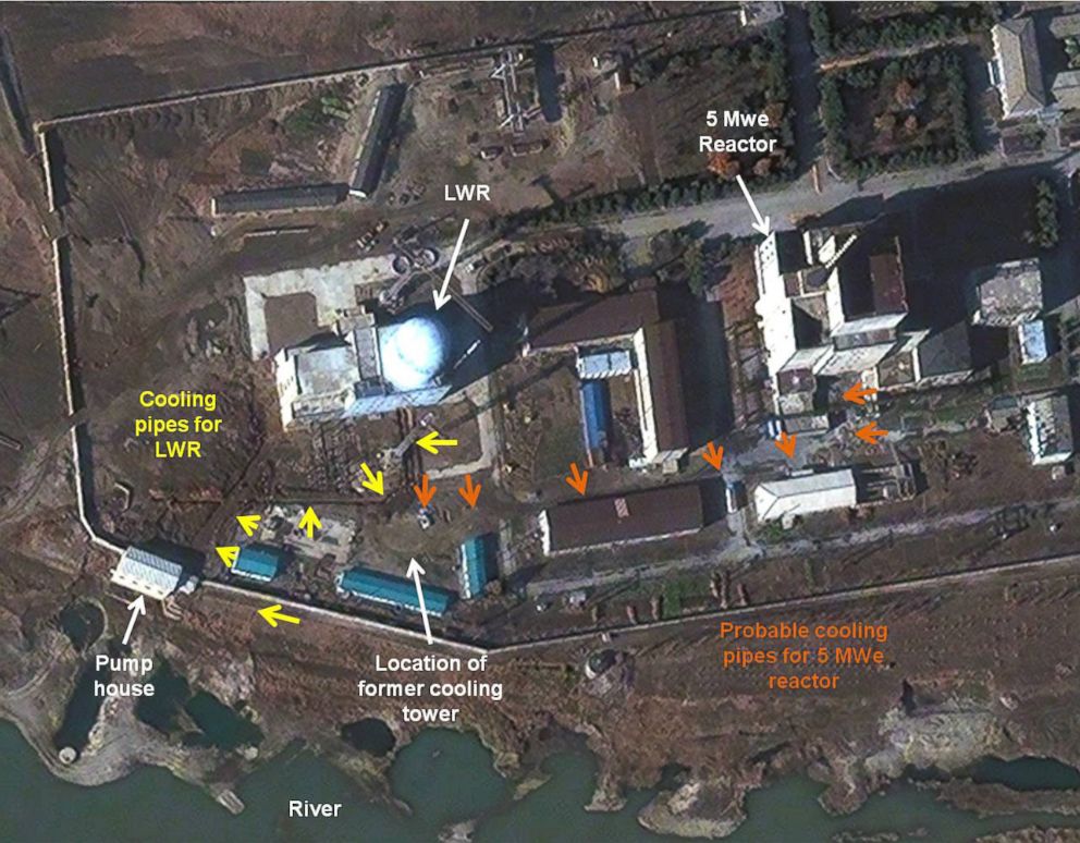 PHOTO: In this file photo, a satellite image of the 5 MWe Reactor at Yongbyon Nuclear Complex in North Korea is seen on Nov. 13, 2012.