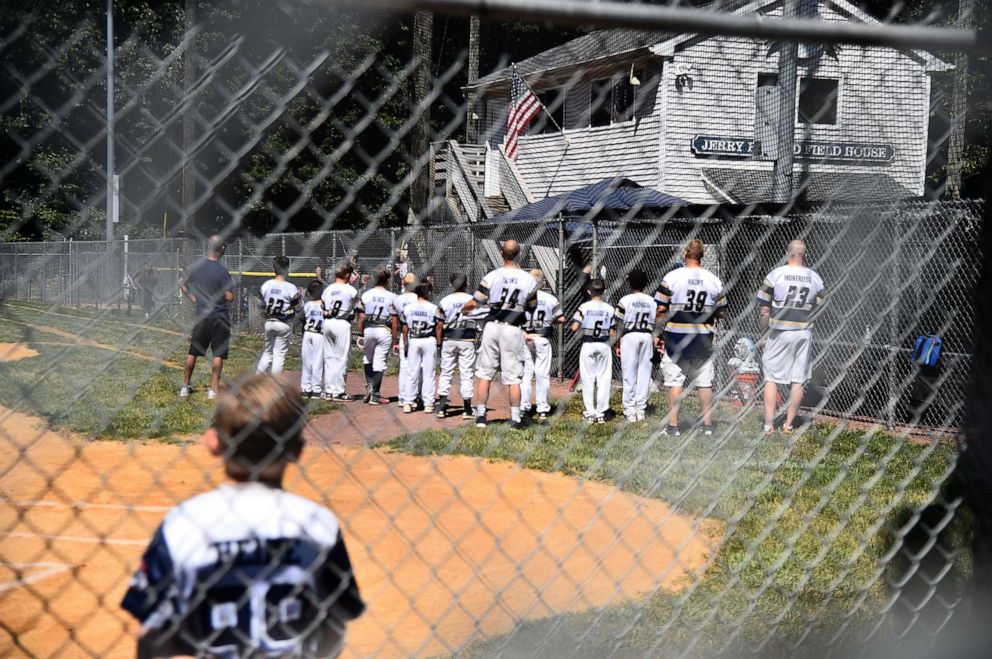 PHOTO: The Roxbury 10U Baseball team hosts teams during the Babe Ruth/Cal Ripkin District 7 tournament, July 21, 2020, in Succasunna, N.J.