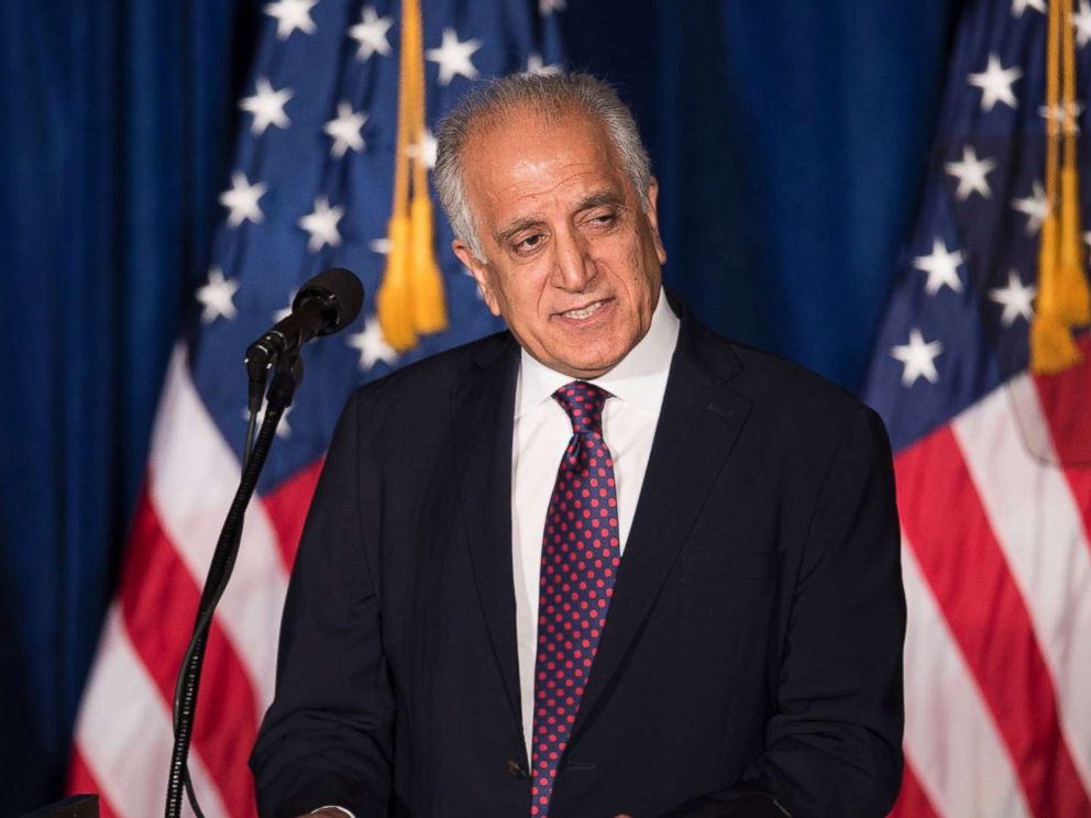 PHOTO: Former Ambassador to Afghanistan, Zalmay Khalilzad, speaks before Republican Presidential hopeful Donald Trump at the Mayflower Hotel in Washington, April 27, 2016.