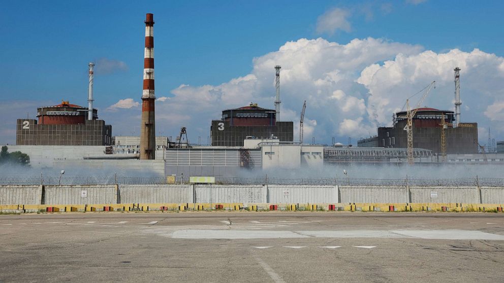 PHOTO: A view shows the Zaporizhzhia Nuclear Power Plant in the course of Ukraine-Russia conflict outside the Russian-controlled city of Enerhodar in the Zaporizhzhia region, Ukraine, Aug. 4, 2022.