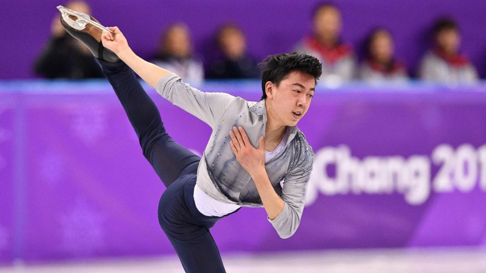 USA's Vincent Zhou competes in the men's single skating short program of the figure skating event during the Pyeongchang 2018 Winter Olympic Games at the Gangneung Ice Arena in Gangneung, Feb. 16, 2018.