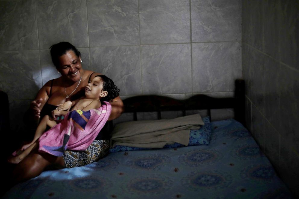 PHOTO: Silvina da Silva poses with her two-year-old granddaughter Ana Sophia, who was born with microcephaly, at their house in Olinda, Brazil, Aug. 7, 2018.