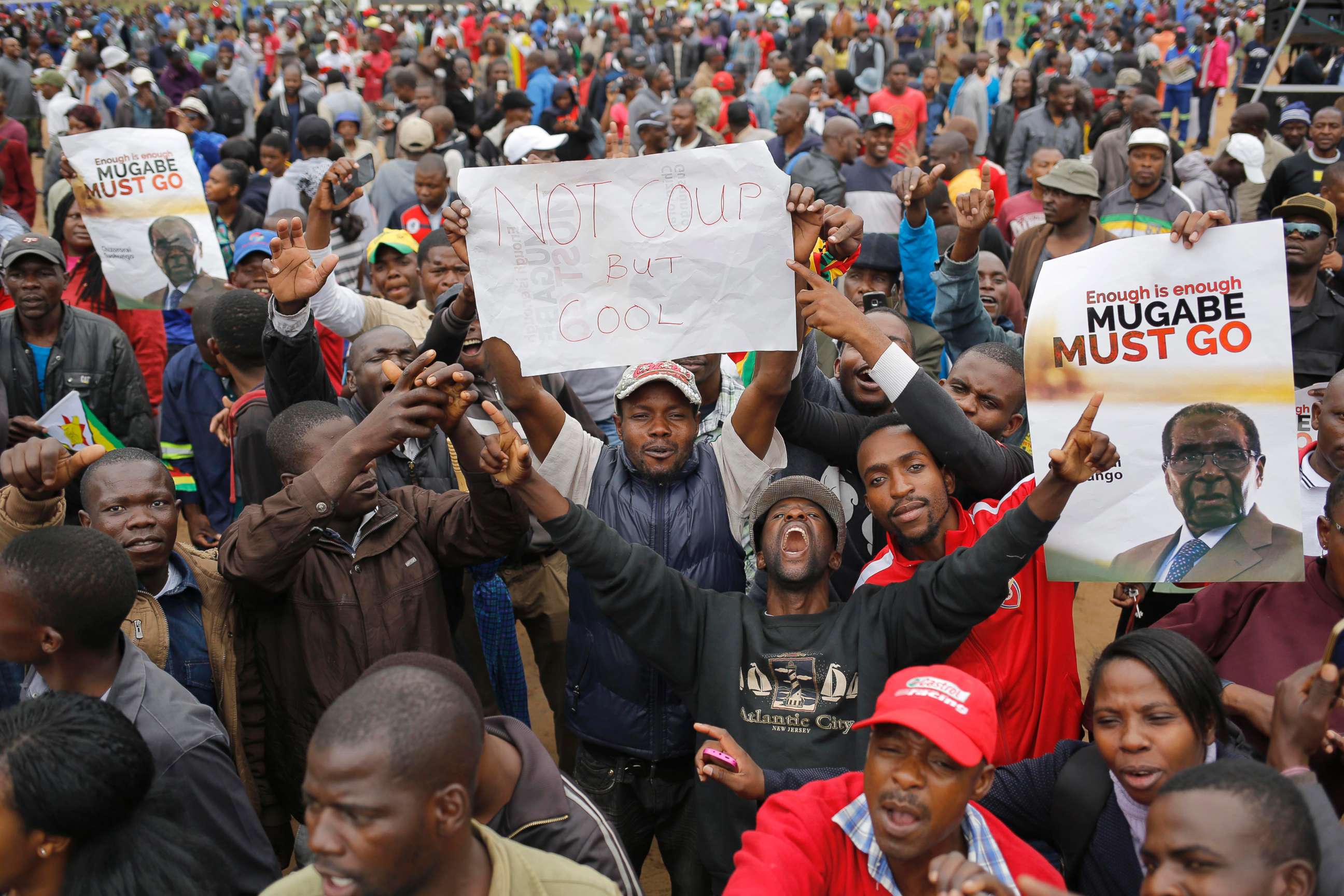PHOTO: People take to the streets as part of the mass action protests against President Robert Mugabe, in Harare, Zimbabwe, Nov. 18, 2017. 