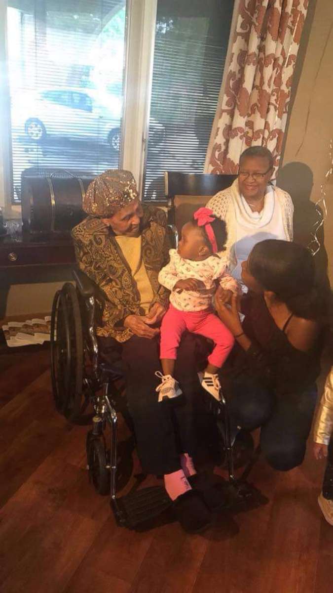 PHOTO: Lena Hall of Louisville, Kentucky celebrated her 105th birthday on Sunday with great-great-great-granddaughter, Taliyah.