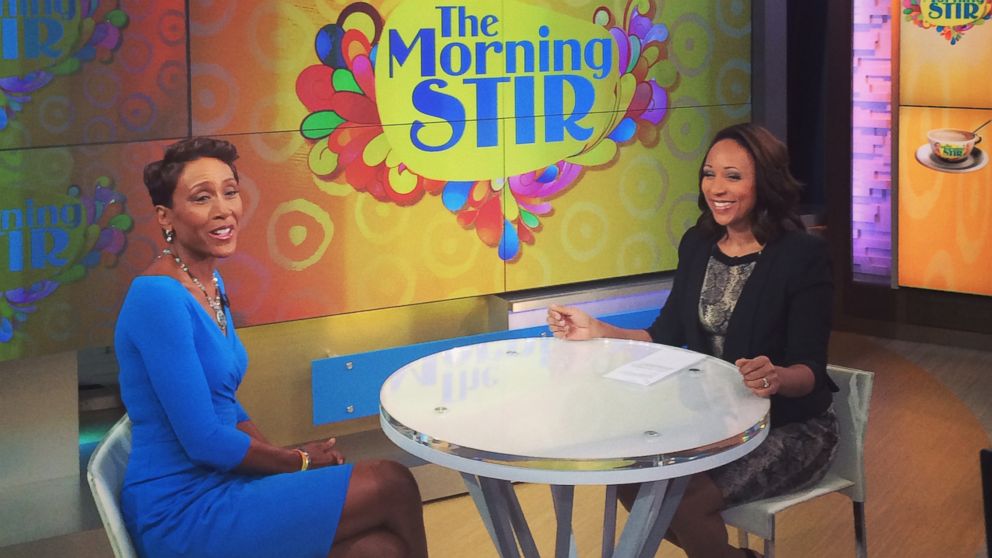 PHOTO: Mara on the set of Good Morning America with Robin Roberts.