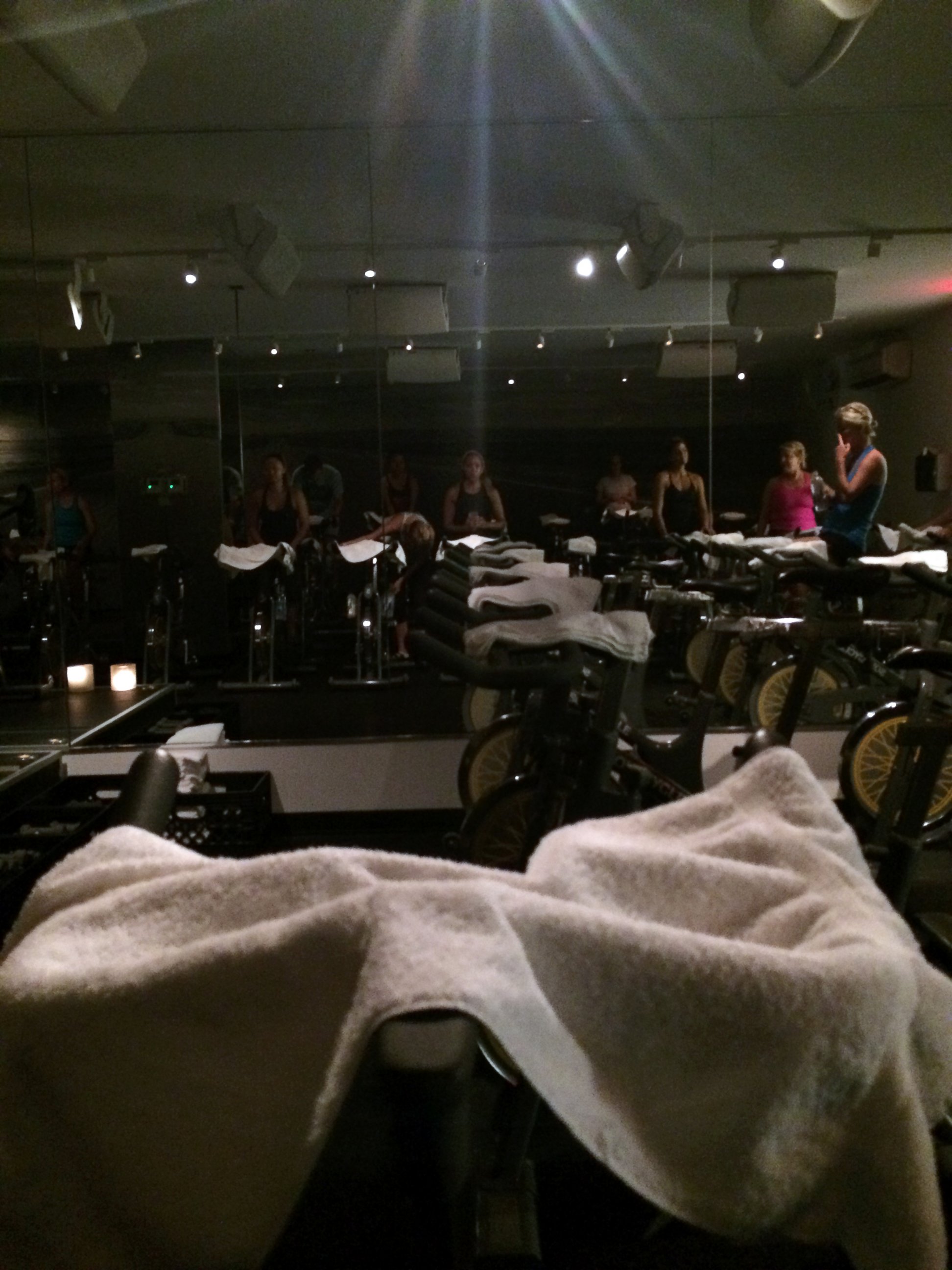 PHOTO: Mara starts her workout with SoulCycle.