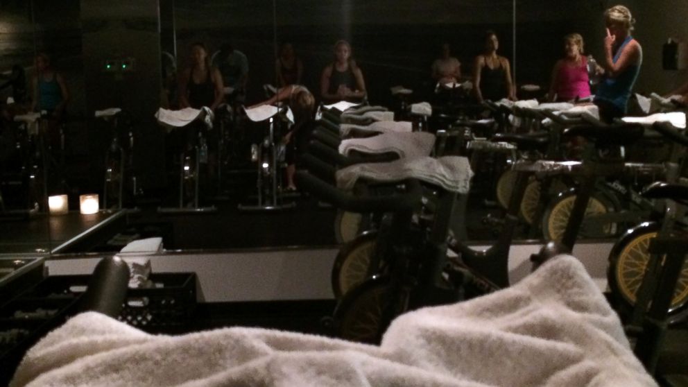 PHOTO: Mara starts her workout with SoulCycle.