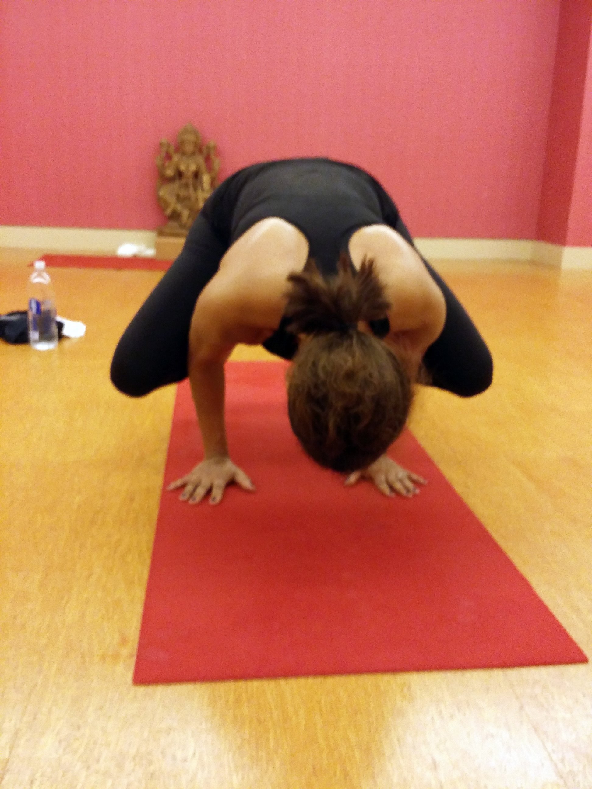 PHOTO: Mara finishes up her workout routine with yoga. 
