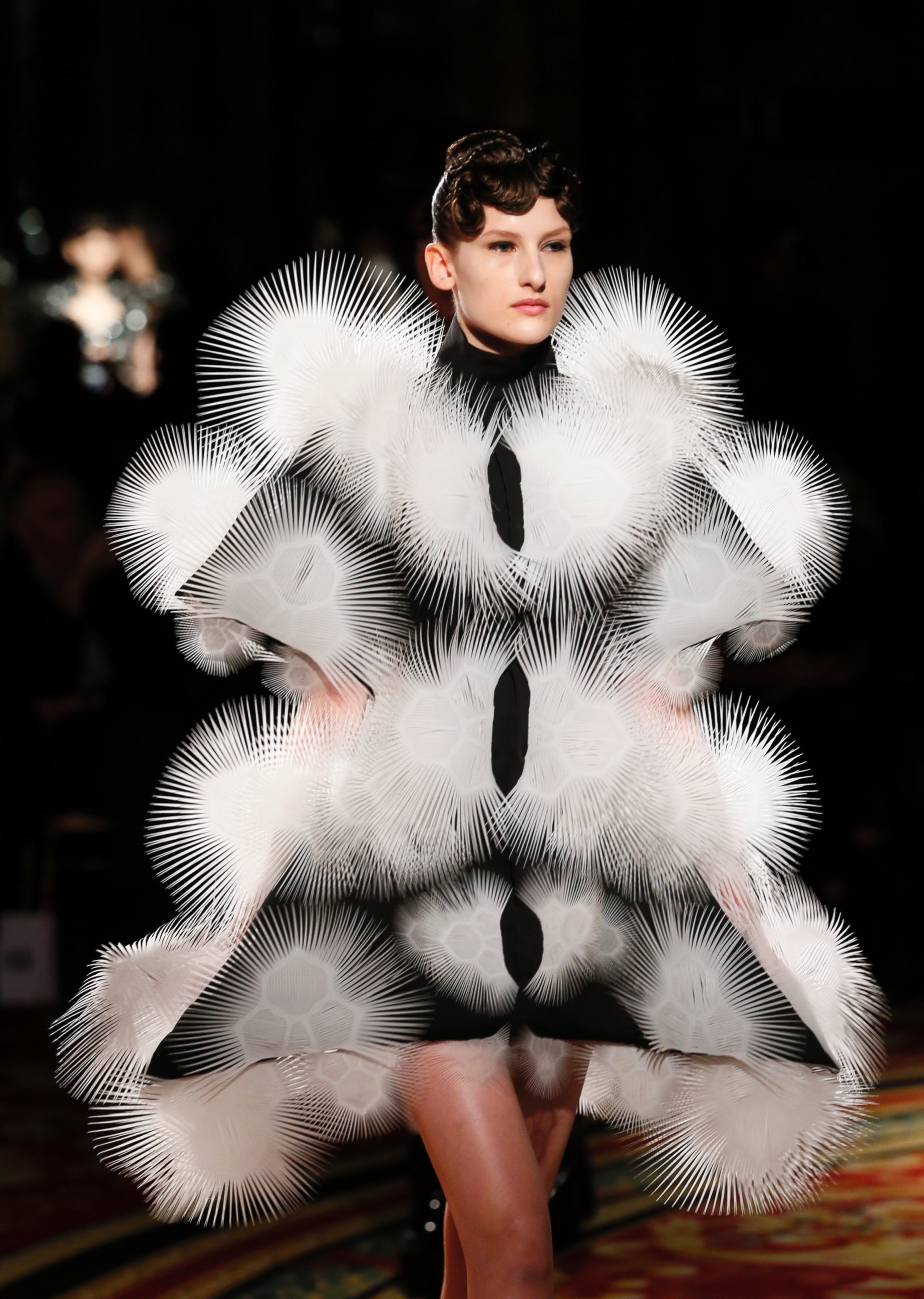 A model displays a creation by US designer Marc Jacobs for Louis