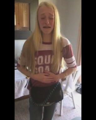 Macey Wright, 14, was captured on camera the moment she discovered she'd be having a heart transplant. 