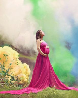 After enduring six miscarriages, one couple is celebrating their pregnancy with a rainbow-themed photo shoot -- a metaphorical nod to their happy ending after their storm.