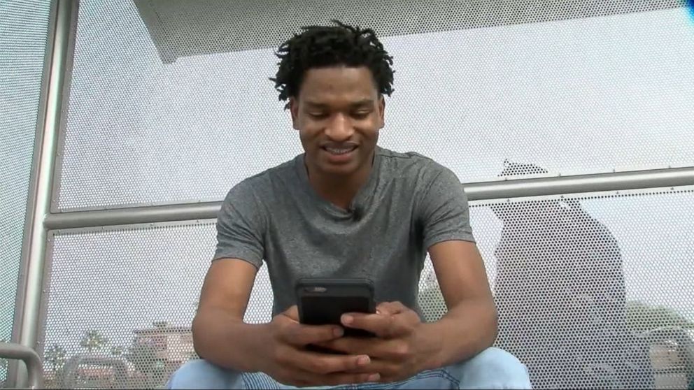 VIDEO: Jamal Hinton, 17, was sitting in class when he received a message from a woman who thought she was texting her grandson.