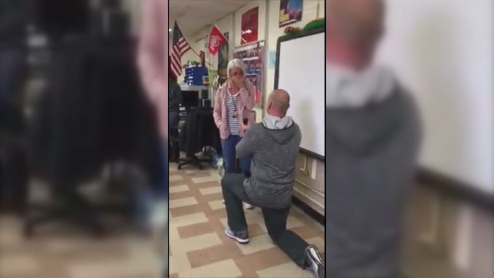 VIDEO: Jason Seifert, 39, confessed his love for Ally Barker, 28, on Feb. 14 in front of their elementary school class in Ohio.