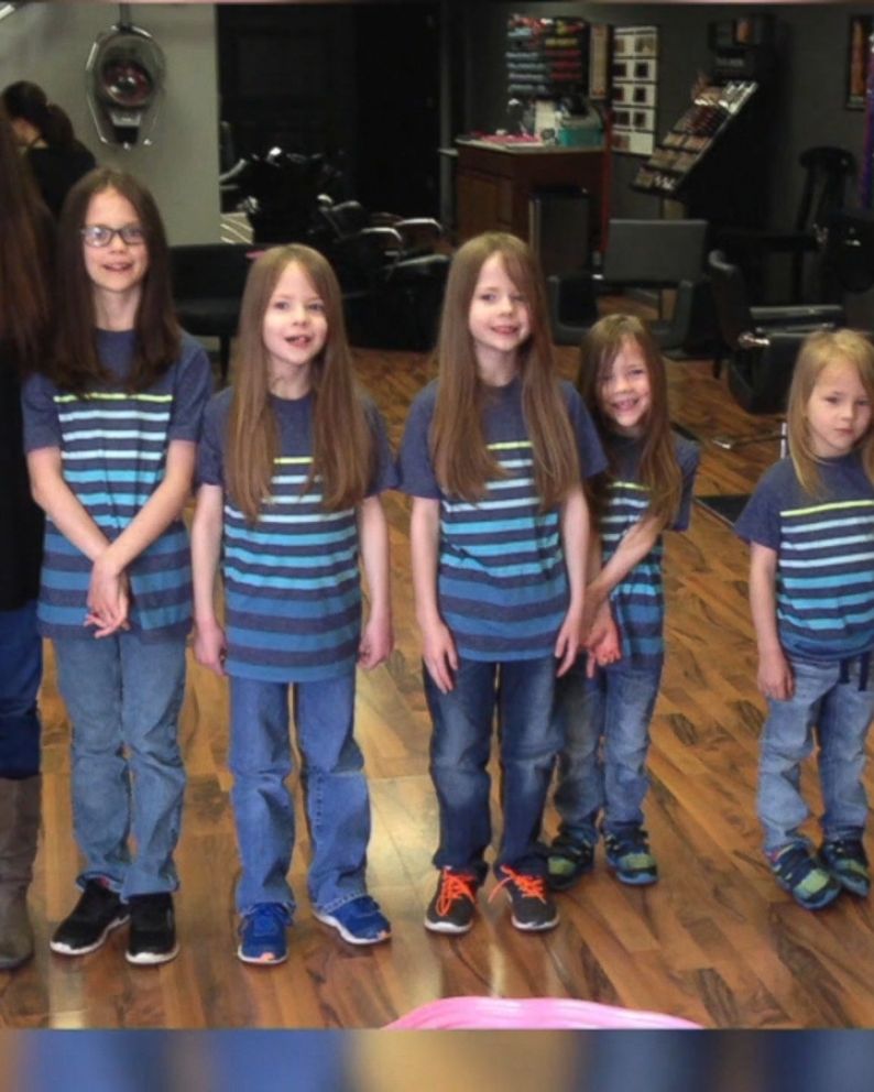 Mom and 6 sons cut their hair, donate it to kids in need - ABC News