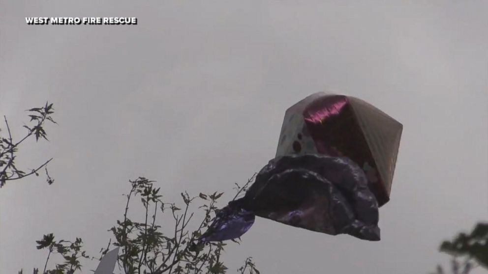 Firefighters help rescue little boy's card tied to balloon to deceased mom in heaven.