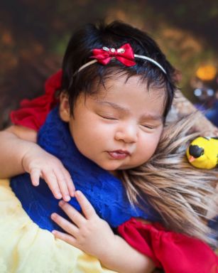 VIDEO: Photographer Karen Marie of Belly Beautiful Portraits dressed newborn babies as famous Disney princesses.