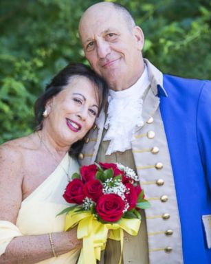 Arlene Sherman and Harvey Goldman held the Disney-themed wedding to make it fun for their seven grandchildren.