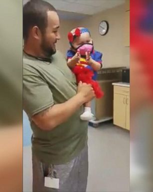 VIDEO: 'Supergirl' toddler marks end of chemo by ringing bell during special send-off from hospital