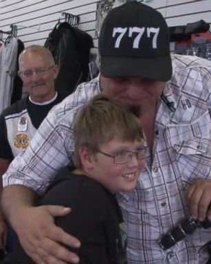 Phil Mick, 11, got a special motorcycle ride and escort for his trip to school Aug. 1 to help boost his confidence. 