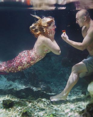 Eric Martinez and Cammy Rynae Cuoco celebrated their engagement with a whimsical mermaid-themed photo shoot by Del Sol Photography in Riviera Maya, Mexico.