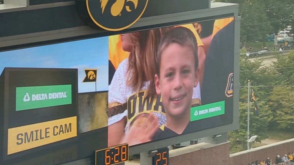 VIDEO: Patients and families at the University of Iowa Stead Family Children's Hospital watched the game Saturday from the hospital roof overlooking the stadium.