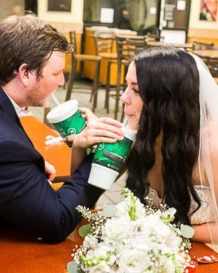 Skylain and Jeffery Clarke, avid Taco Bell fans, took wedding photos at one of the fast food chain's restaurants after their Sept. 29 nuptials in St. Augustine, Florida.