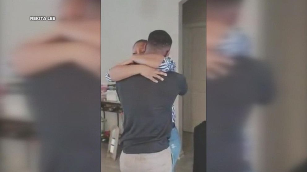 Rekita Lee got the surprise of a lifetime when her son, Tre'Vaughn Lee, a Marine, arrived home from deployment to Japan.