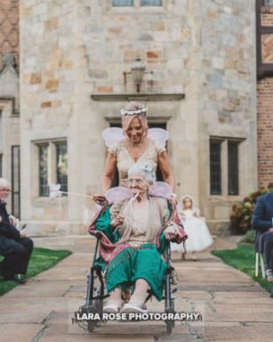 Dorothy Czartorski, 86, served as a flower girl in her granddaughter's Oct. 21 wedding, rocking fairy wings and a magic wand down the aisle.