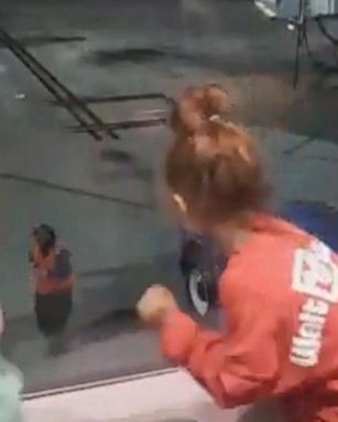 VIDEO: The children had an impromptu dance-off with an airport worker in Dallas, Texas.