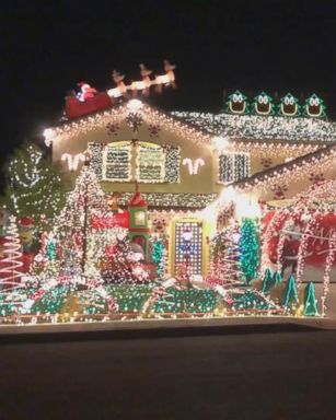 VIDEO: Chris Callahan, 32, of Menifee, California, set a portion of his epic Christmas light show to AC/DC's "Thunderstruck" as an homage to Malcolm Young, the band's guitarist and co-founder who died Dec. 17 at the age of 64.