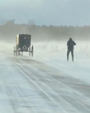 VIDEO: A man in Morley, Michigan, didn't let the snow stop him from moving on Christmas.