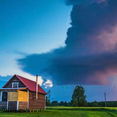 A huge thunderstorm rolled across the countryside in Rapla County, Estonia.