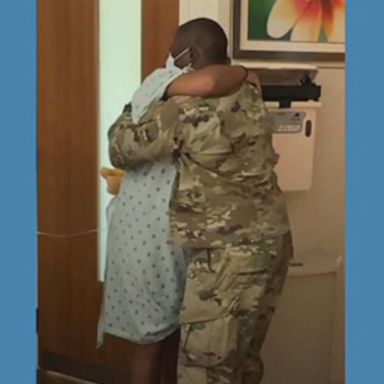 VIDEO: Army doctor makes surprise return just before wife gives birth to first child