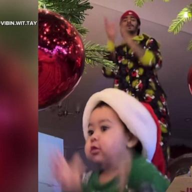 VIDEO: Dancing dad and daughter bring holiday cheer on social media