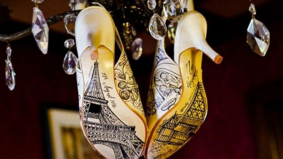 Hand-Painted Wedding Shoes Create a Truly Magical Walk Down the Aisle