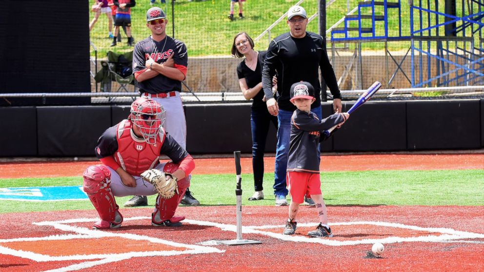 PHOTO: Lio Ortega was given a turn at the plate during a recent college baseball game in El Paso County, Colo.