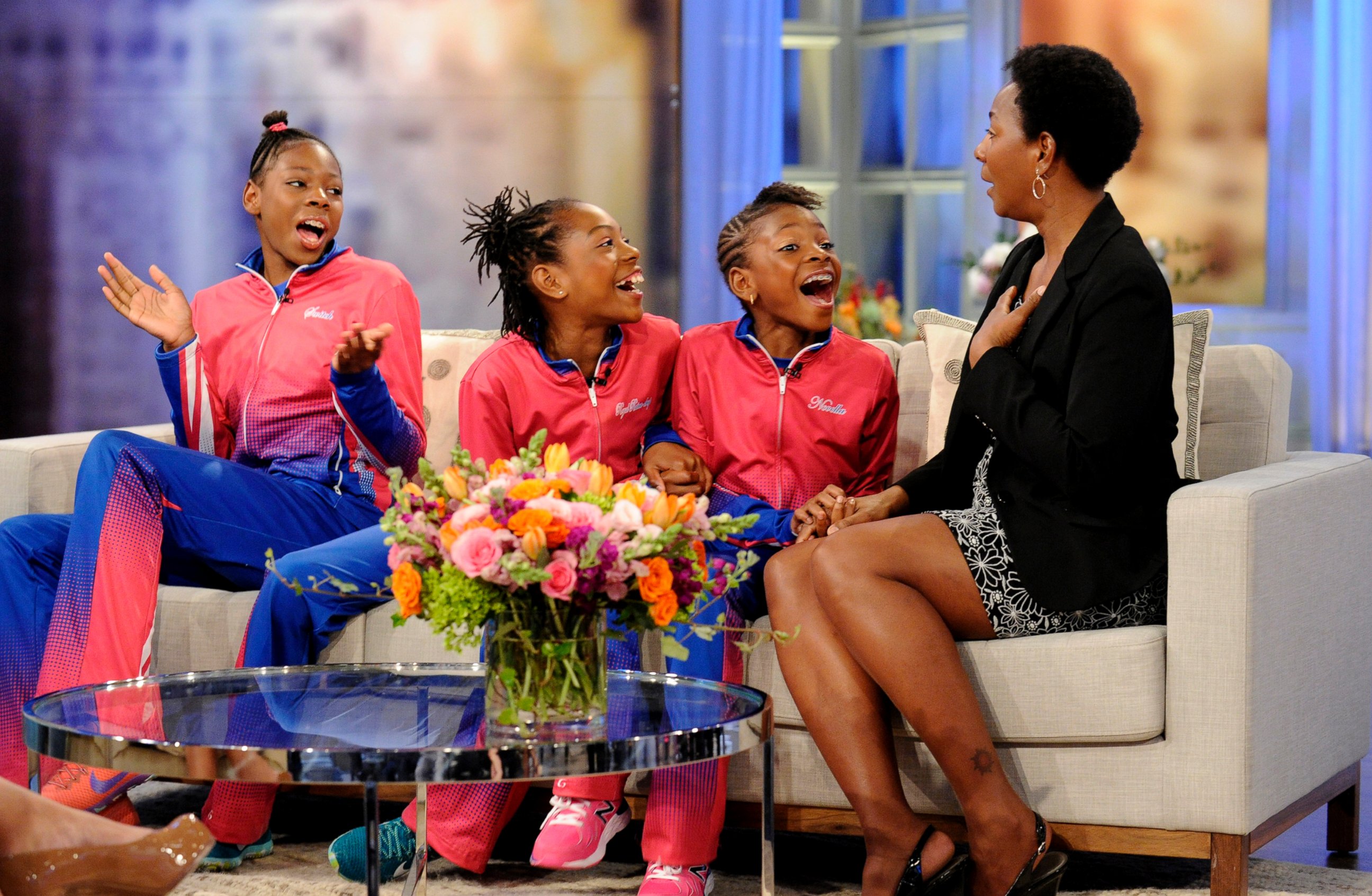 PHOTO: Tai, Rainn and Brooke Sheppard, track stars who participated in the Junior Olympics while homeless, and their mom Tonia Handy, are surprised by a generous gift from Tyler Perry -- a newly redecorated home.