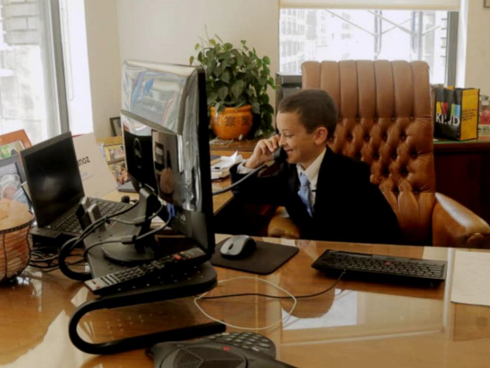 PHOTO: Alex Munoz, 9, was invited to meet the CEO and CFO of Kind Snacks at the companys New York City office after writing a letter to the company.