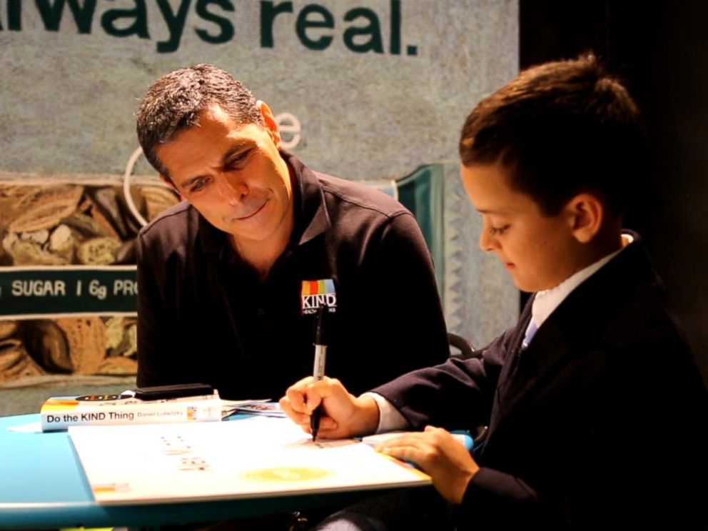 PHOTO: Alex Munoz, 9, was invited to meet the CEO and CFO of Kind Snacks at the companys New York City office after writing a letter to the company.
