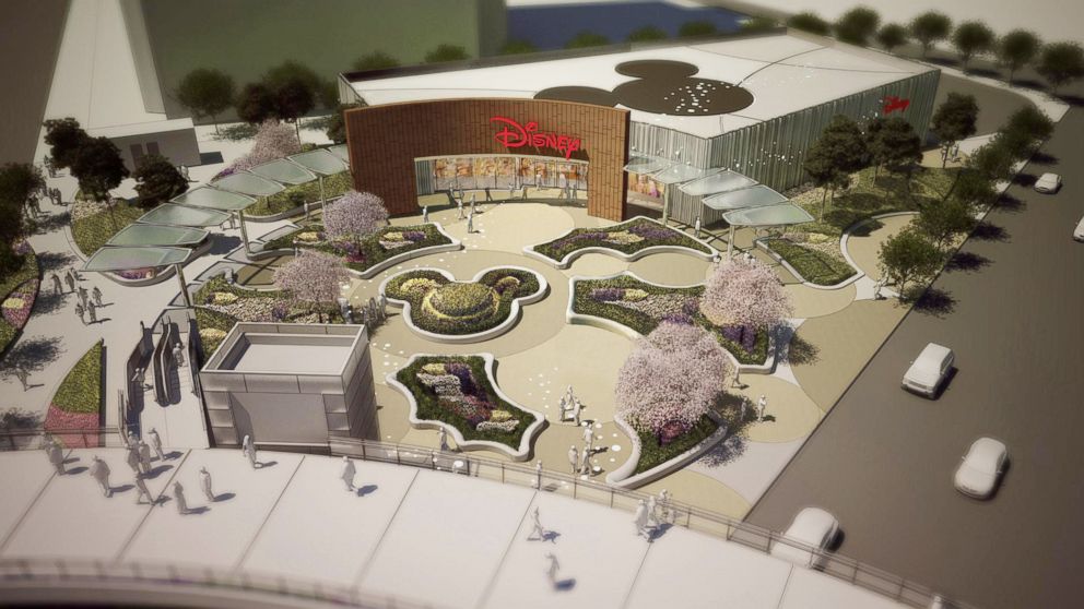 Artist impression: aerial view of the proposed Disney Store, Shanghai. 