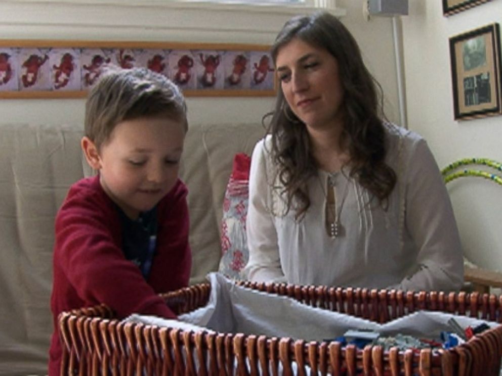 PHOTO: Mayim Bialik is pictured with her son Miles in 2012.