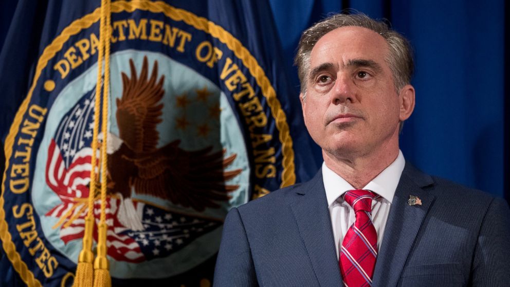 PHOTO: Veterans Affairs Secretary David Shulkin appears at a ceremony where President Donald Trump signs an Executive Order on "Improving Accountability and Whistleblower Protection" at the Department of Veterans Affairs, April 27, 2017, in Washington. 