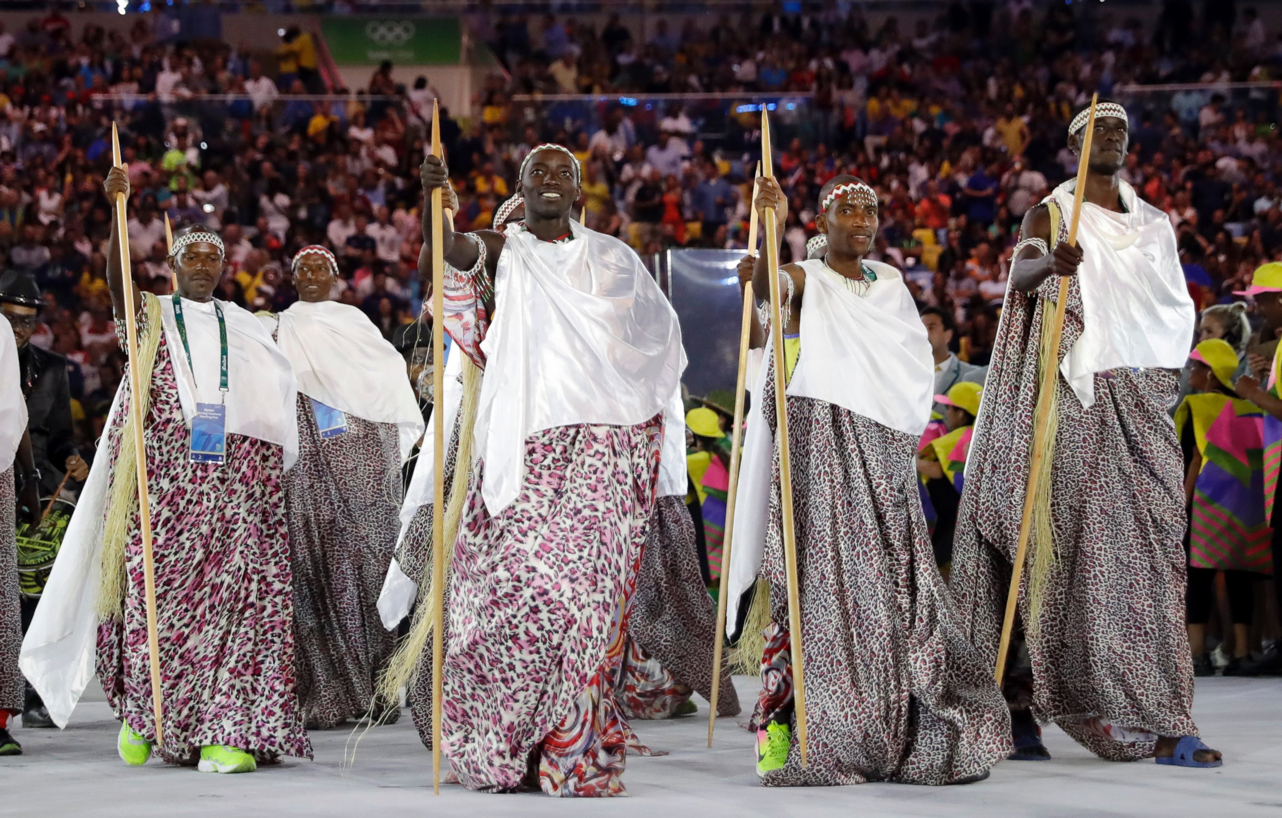 PHOTO: Team Burundi arrives during the opening ceremony for the 2016 Summer Olympics in Rio de Janeiro, Brazil, Aug. 5, 2016. 