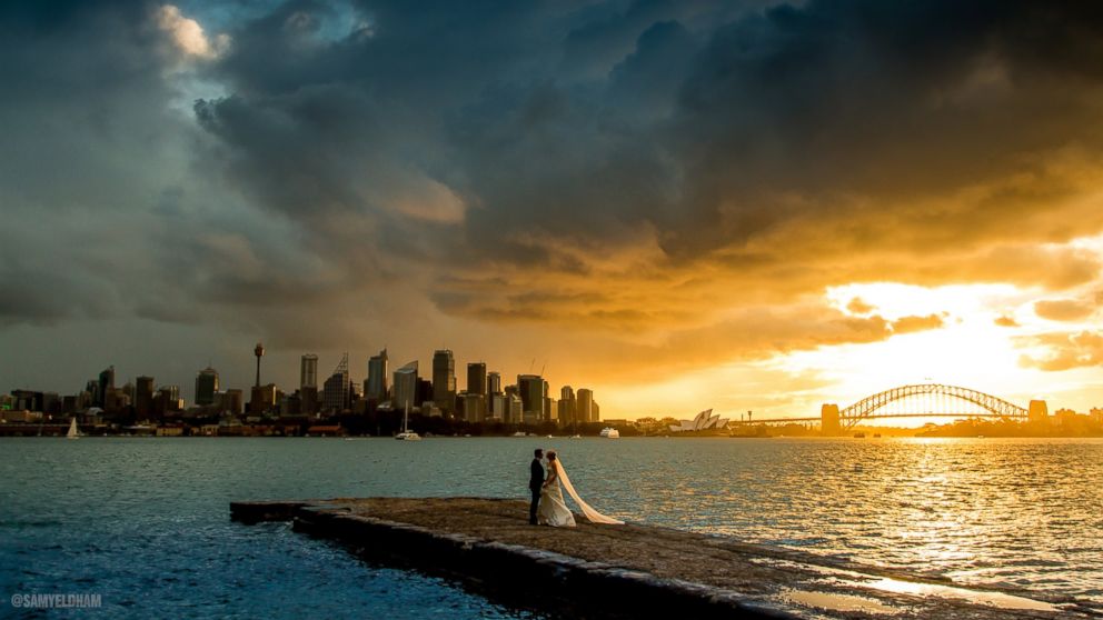 Social Media Tracks Down Sydney Newlyweds in Candid, Stunning Sunset Photo