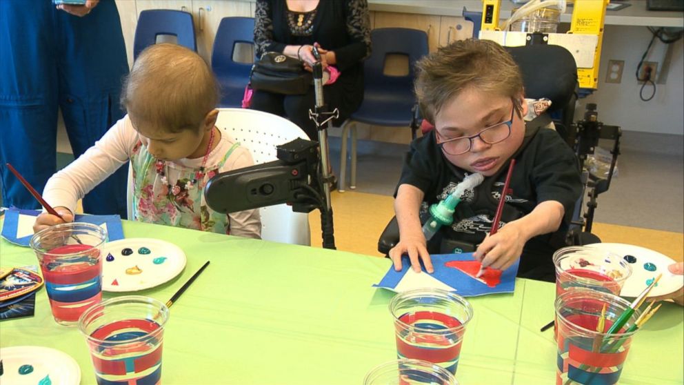 PHOTO: Through the Space Suit Art Project, hundreds of children from hospitals around the world are getting the opportunity to paint art pieces that are later stitched together to create colorful space suits for astronauts. 