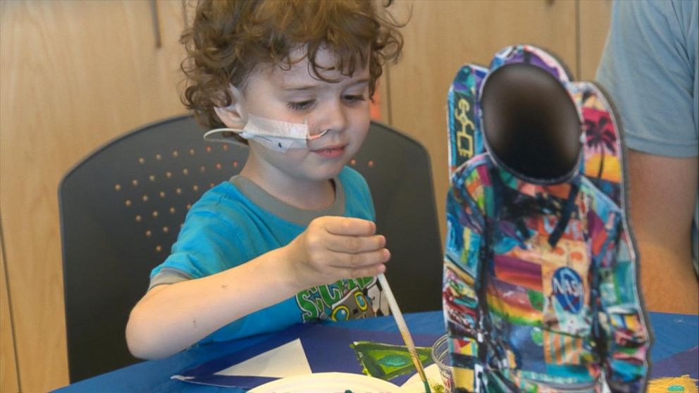 PHOTO: Through the Space Suit Art Project, hundreds of children from hospitals around the world are getting the opportunity to paint art pieces that are later stitched together to create colorful space suits for astronauts. 