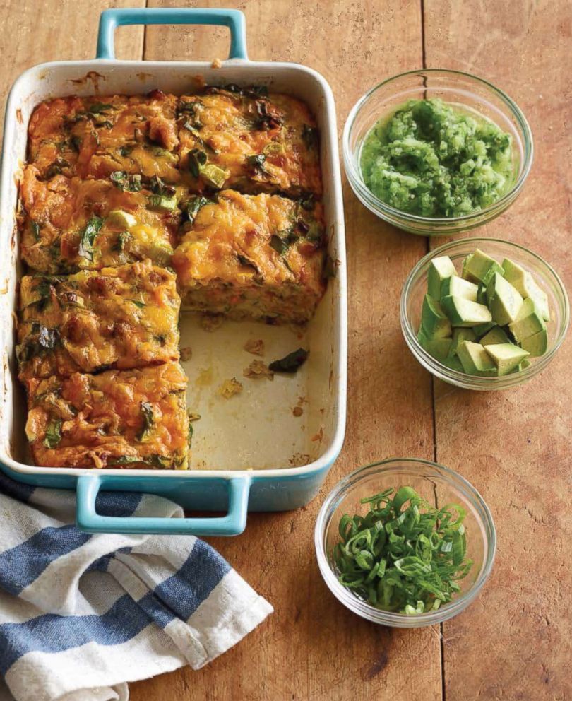 PHOTO: Laila Ali, author of "Food for Life," shares her breakfast casserole recipe with chard, cheddar and sausage.