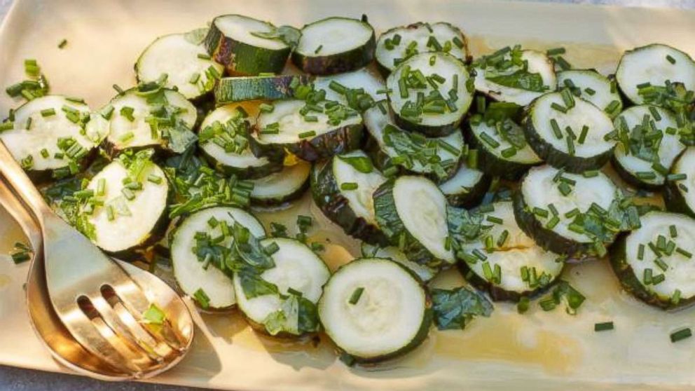 PHOTO: Whole Grilled Zucchini with Basil Vinaigrette.